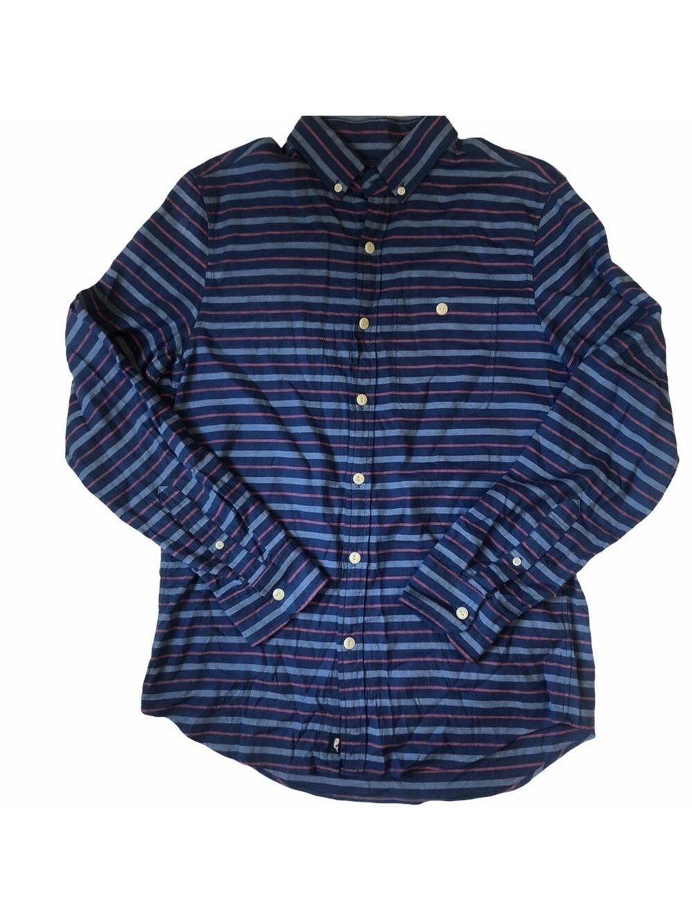 Vineyard Vines Men's Large Slim Longshore Blue Striped Button Down Shirt